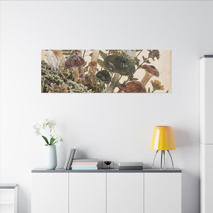 Winter Wild Mushrooms Herbarium Canvas Art | Enchanting Decor