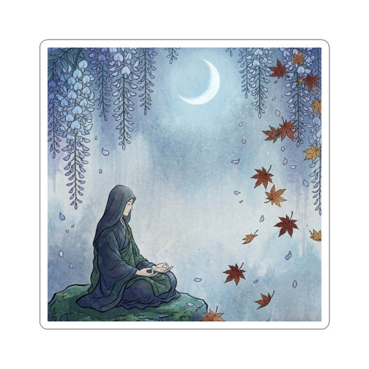 Wisteria Autumn Sticker | Zen Calm Design Art Print
