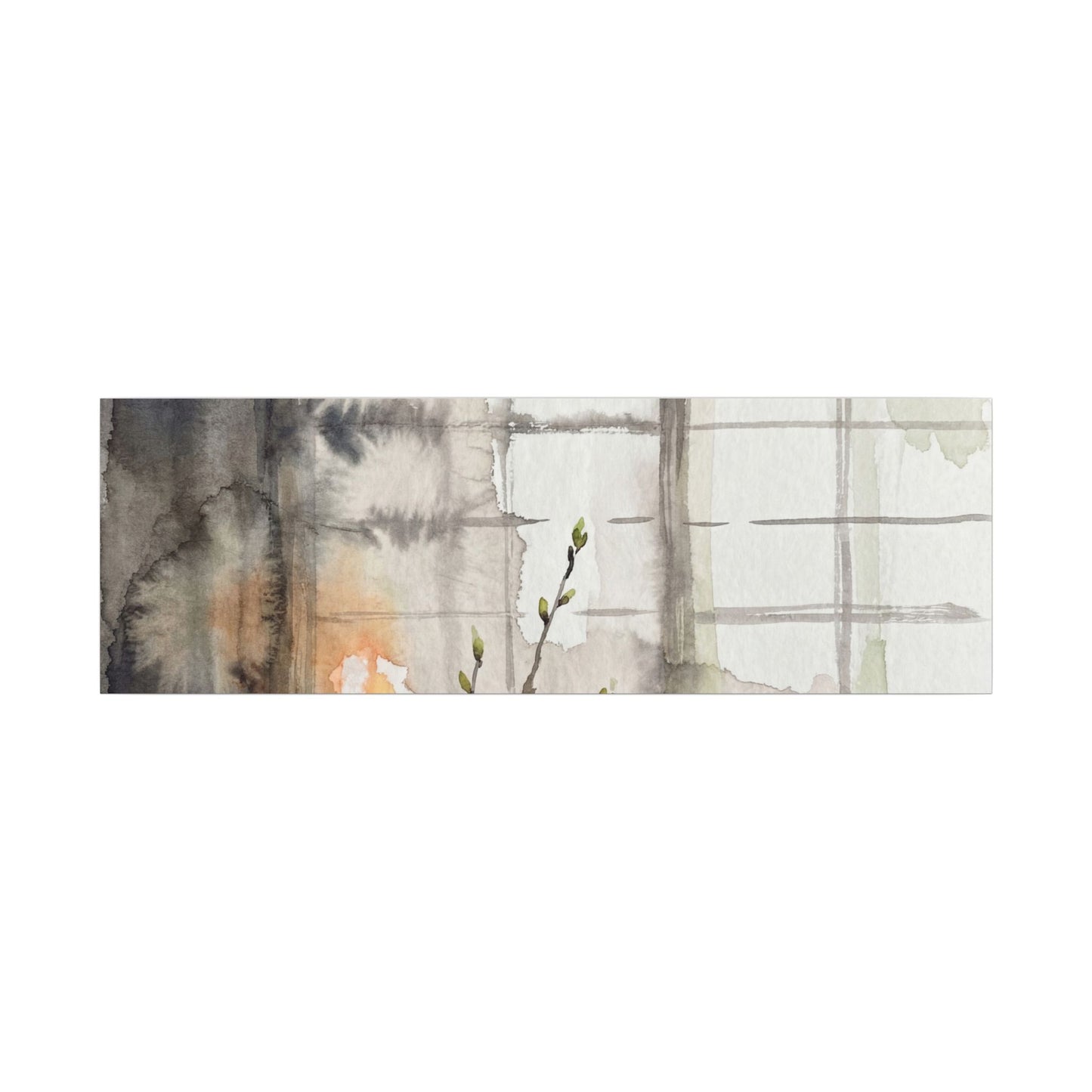 Shoji Screen Canvas Art | Spring Japandi Watercolor Art