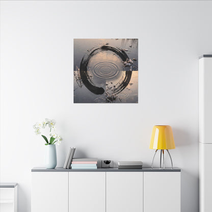 Winter Water Ripple Enso Canvas Art | Tranquil Decor