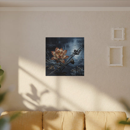 Winter Lotus Flower Broken Beauty Canvas Art | Healing Decor