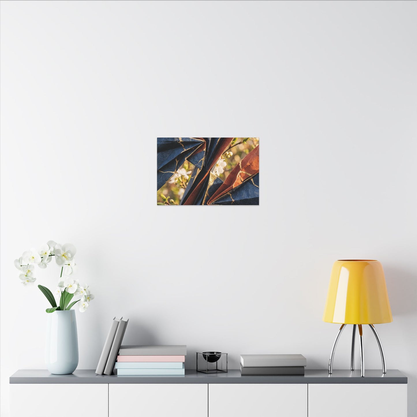 Golden Hour Paper Fold Canvas Art - Kintsugi Ma