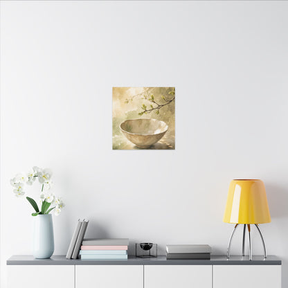 Warm Ceramic Bowl Canvas Art - Watercolor Japandi