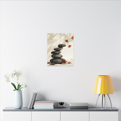 Kintsugi River Stones in Dappled | Crackle Gold Canvas Art