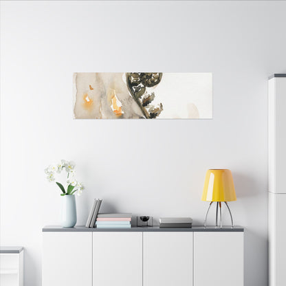 Fern Unfurling Watercolor Canvas Art | Earthy Japandi Art