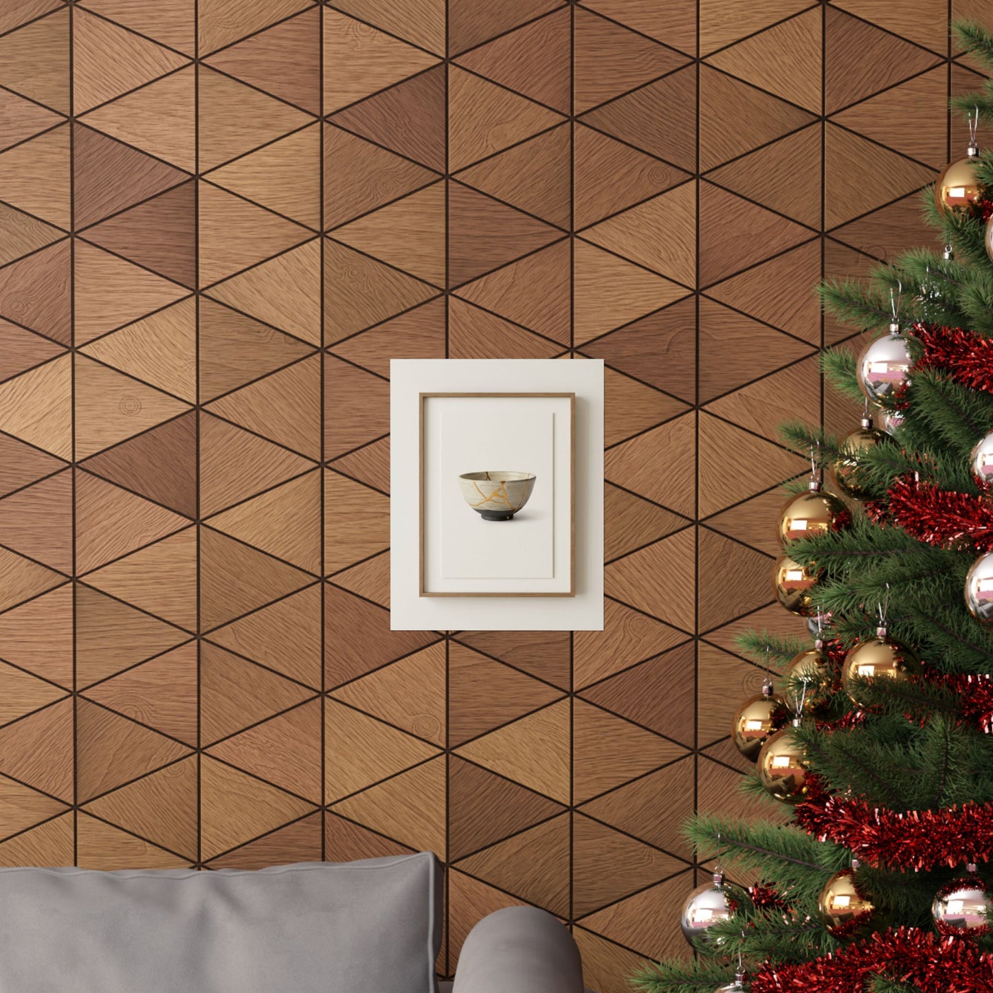 Kintsugi Charcoal Wall Art Print