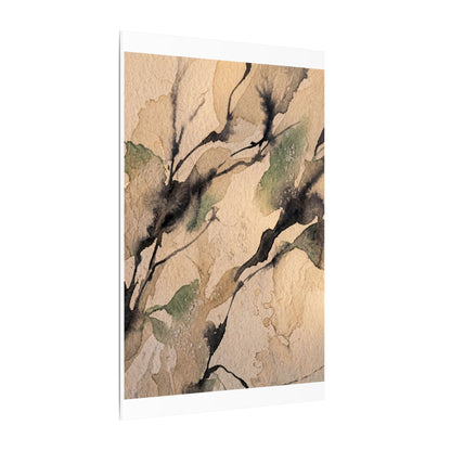 Japandi Shadow Play in Golden Hour | Watercolor Canvas Art