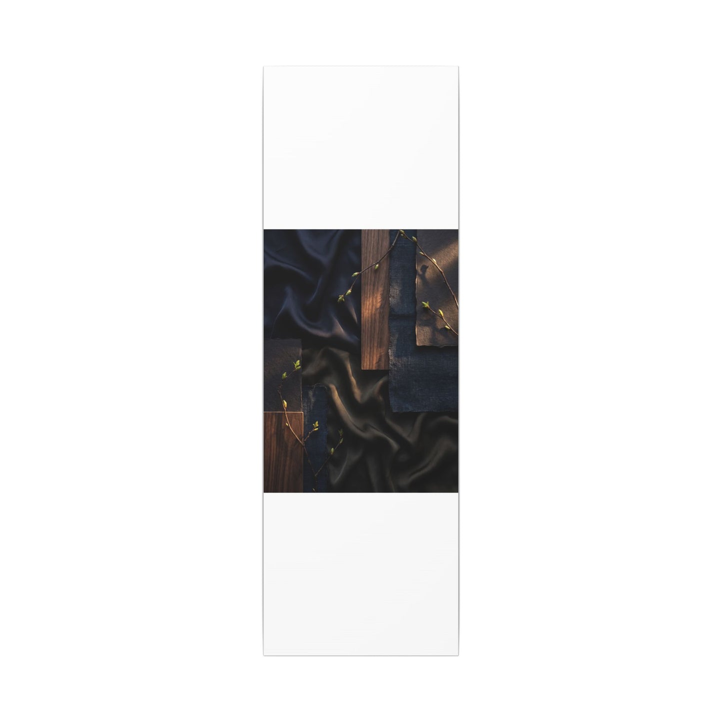 Silk Drape Spring Canvas Art | Dark Japandi Moody Design