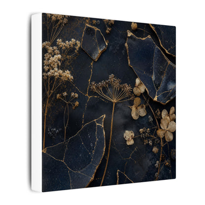 Philosophical Dried Flowers Canvas Art - Broken Beauty Kintsugi