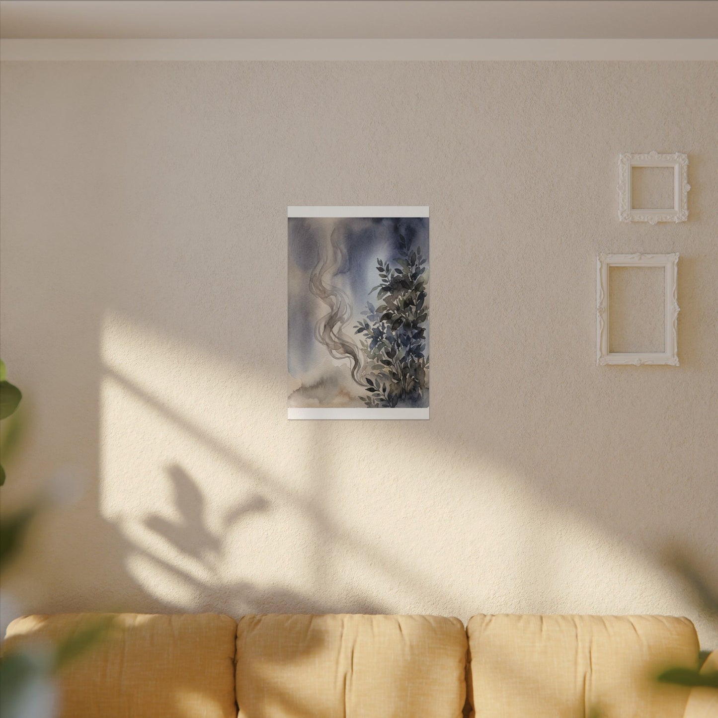 Incense Smoke Summer Canvas Art | Japandi Cozy Design