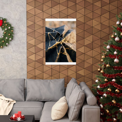 Paper Fold Wall Art Print | Winter Kintsugi Gold Repair Art