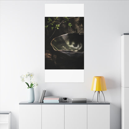 Sophisticated Ceramic Bowl Canvas Art - Dark Texture Dark Japandi