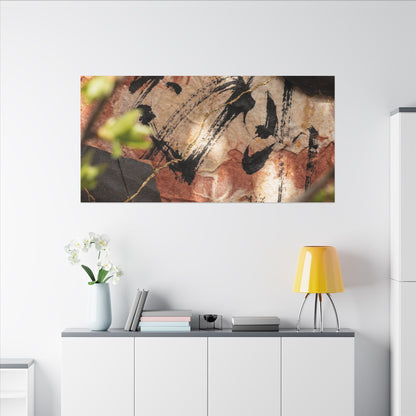 Datsuzoku Ink Brushstroke Canvas Art - Kintsugi Gold Repair