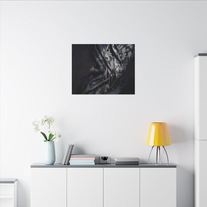 Seijaku Silk Drape Canvas Art - Dark Japandi Dark Texture