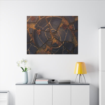 Autumn Cracked Earth Gold Repair Canvas Art | Philosophical Decor