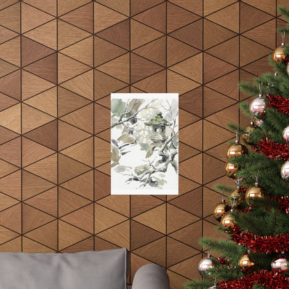 Dappled Stone Lantern Wall Art Print - Japandi Ma