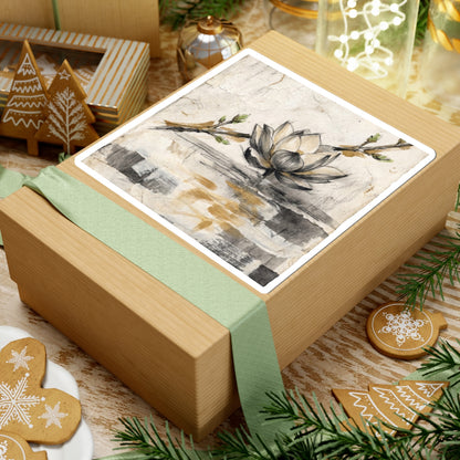 Lotus Flower Sticker | Spring Japandi Texture Art