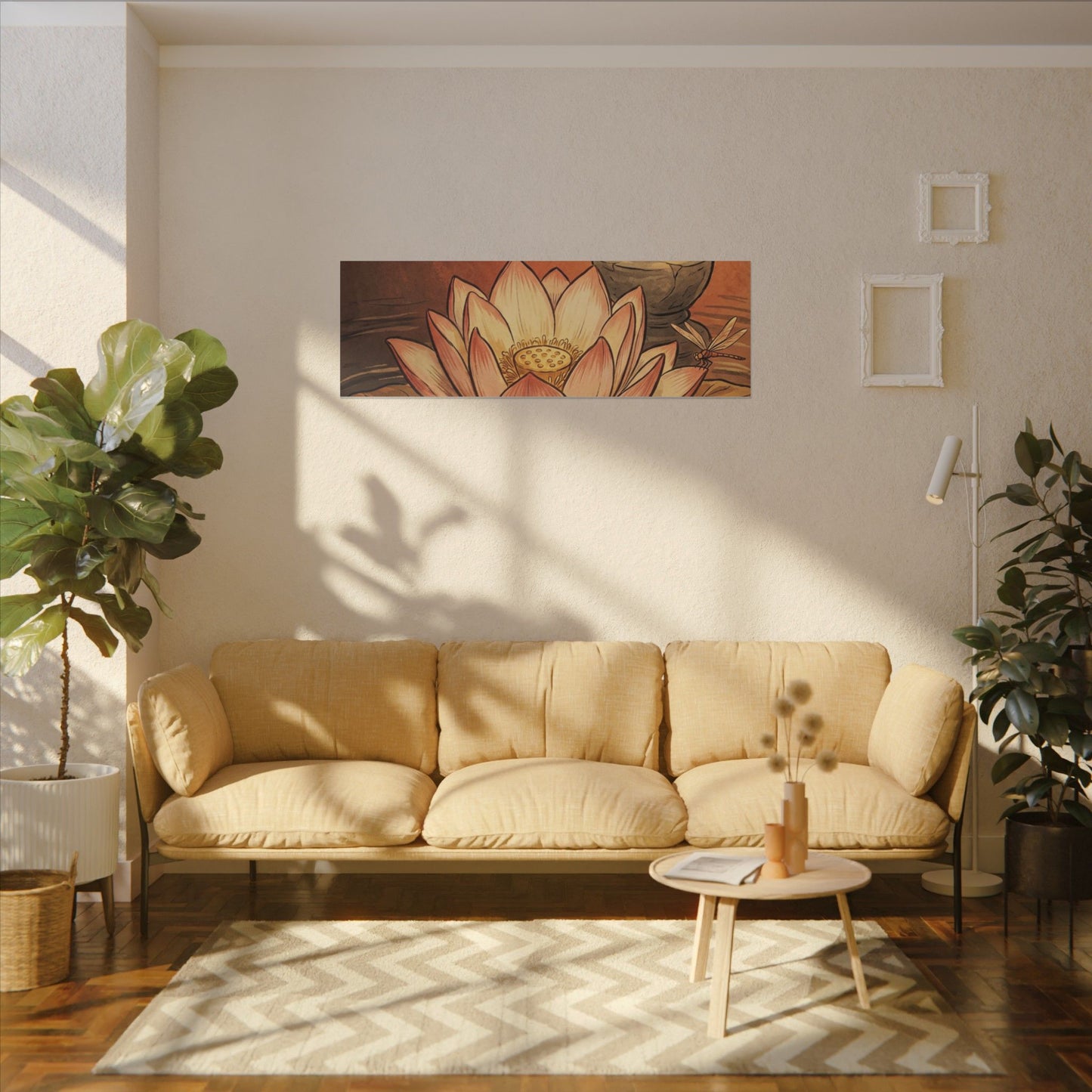 Fukinsei Dried Flowers Canvas Art - Japandi Texture
