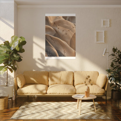 Japandi Silk Drape in Golden Hour | Japanese Pattern Canvas Art