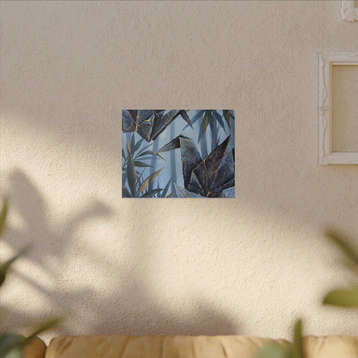 Paper Fold Canvas Art | Summer Kintsugi Crackle Gold Art