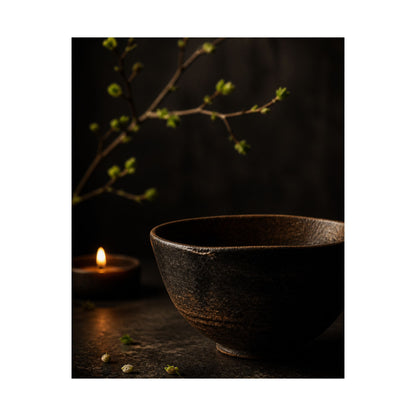 Spring Ceramic Bowl Shadow Zen Wall Art Print | Atmospheric Decor