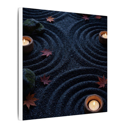 Seijaku Rock Garden Canvas Art - Dark Japandi Dark Texture