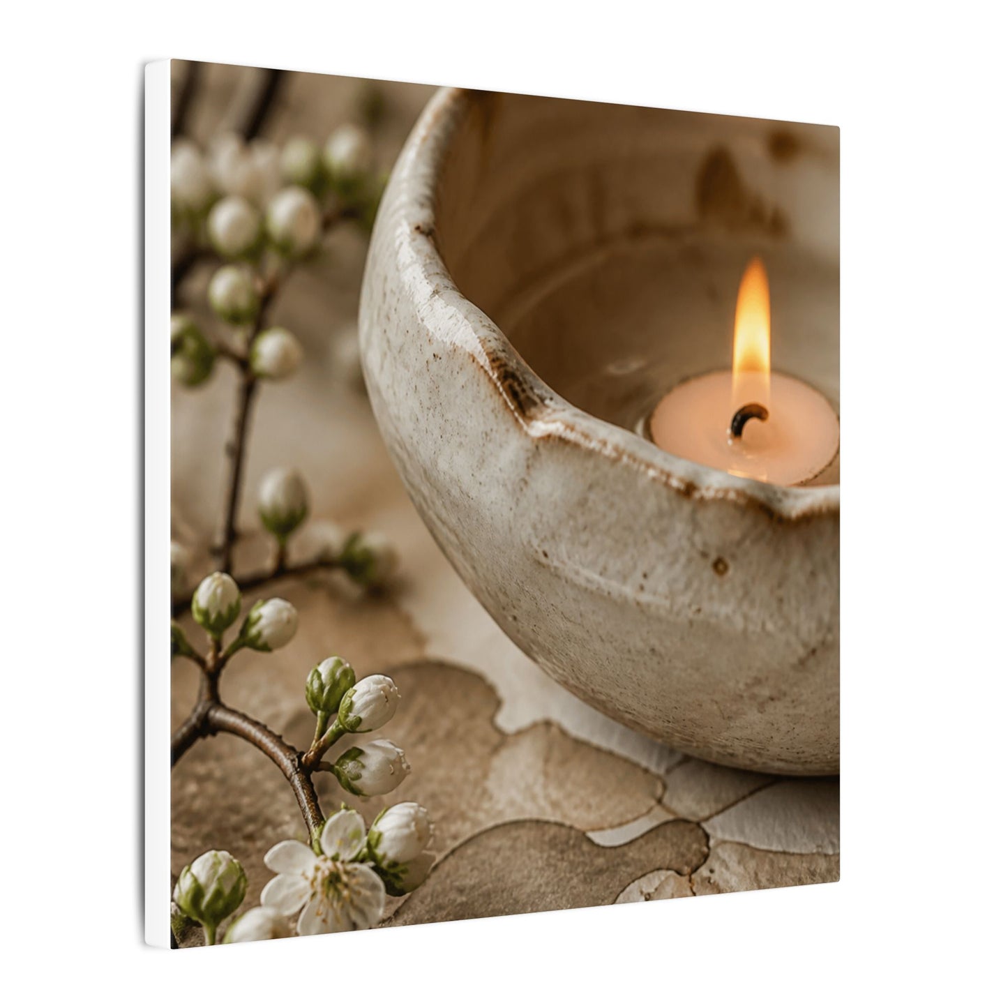 Kanso Ceramic Bowl Canvas Art - Japandi Watercolor