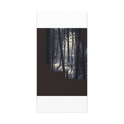 Bamboo Grove Canvas Art | Winter Dark Japandi Moody Minimal Art