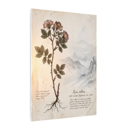 Winter Mountain Mist Herbarium Canvas Art | Earthy Decor