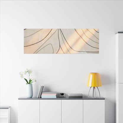 Shoji Screen Minimal Line Canvas Art | Warm Japandi Art