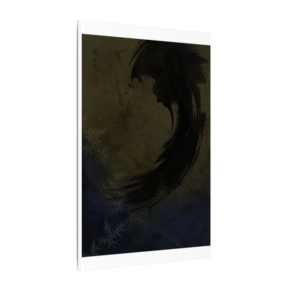 Seijaku Ink Brushstroke Canvas Art - Dark Japandi Moody Minimal