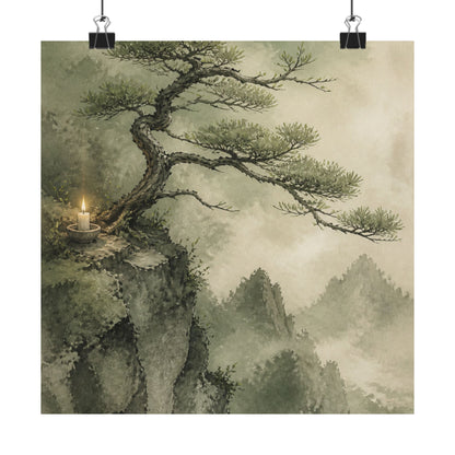 Spring Pine Tree Watercolor Wall Art Print | Cozy Decor