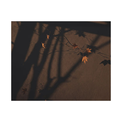 Shadow Play Autumn Canvas Art | Dark Japandi Luxurious Design