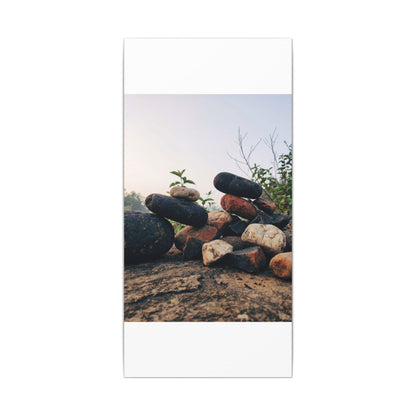 River Stones Canvas Art | Spring Kintsugi Broken Beauty Art