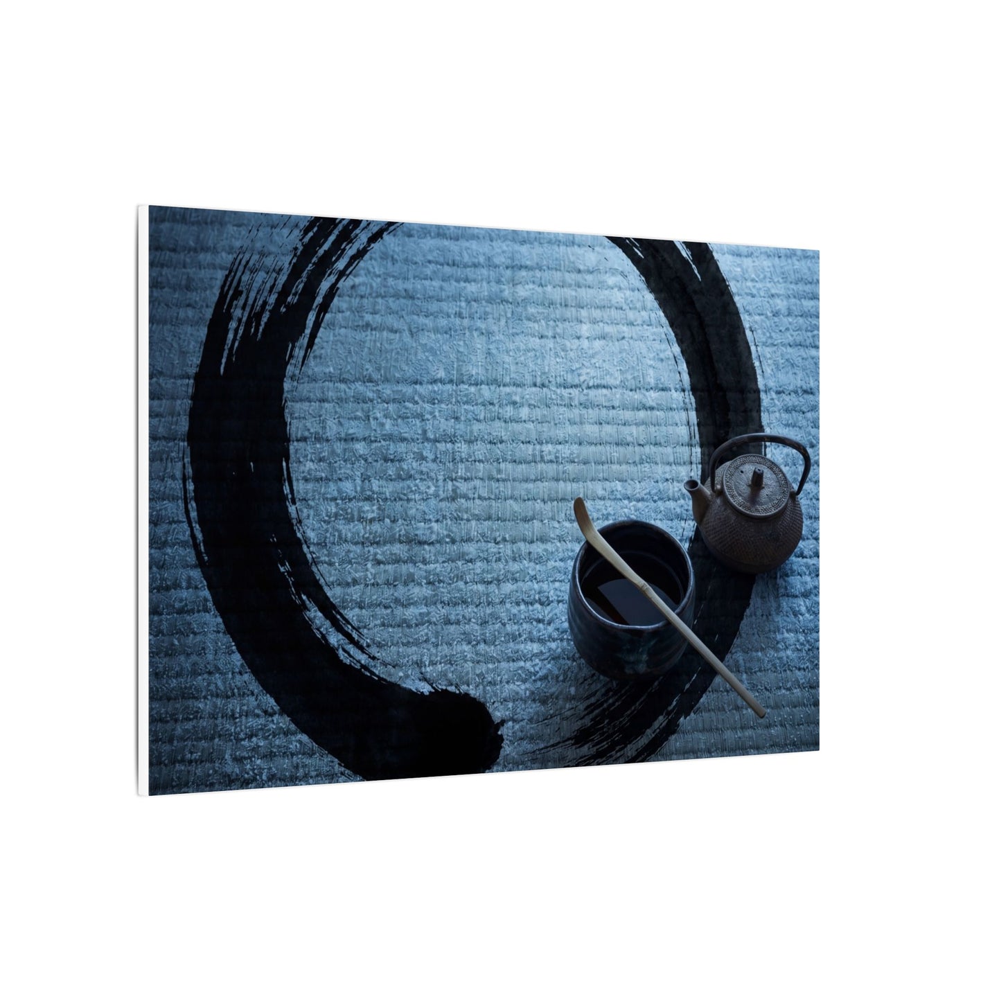 Winter Tea Ceremony Enso Canvas Art | Peaceful Decor