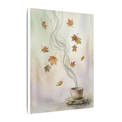 Incense Smoke Canvas Art | Autumn Japandi Watercolor Art