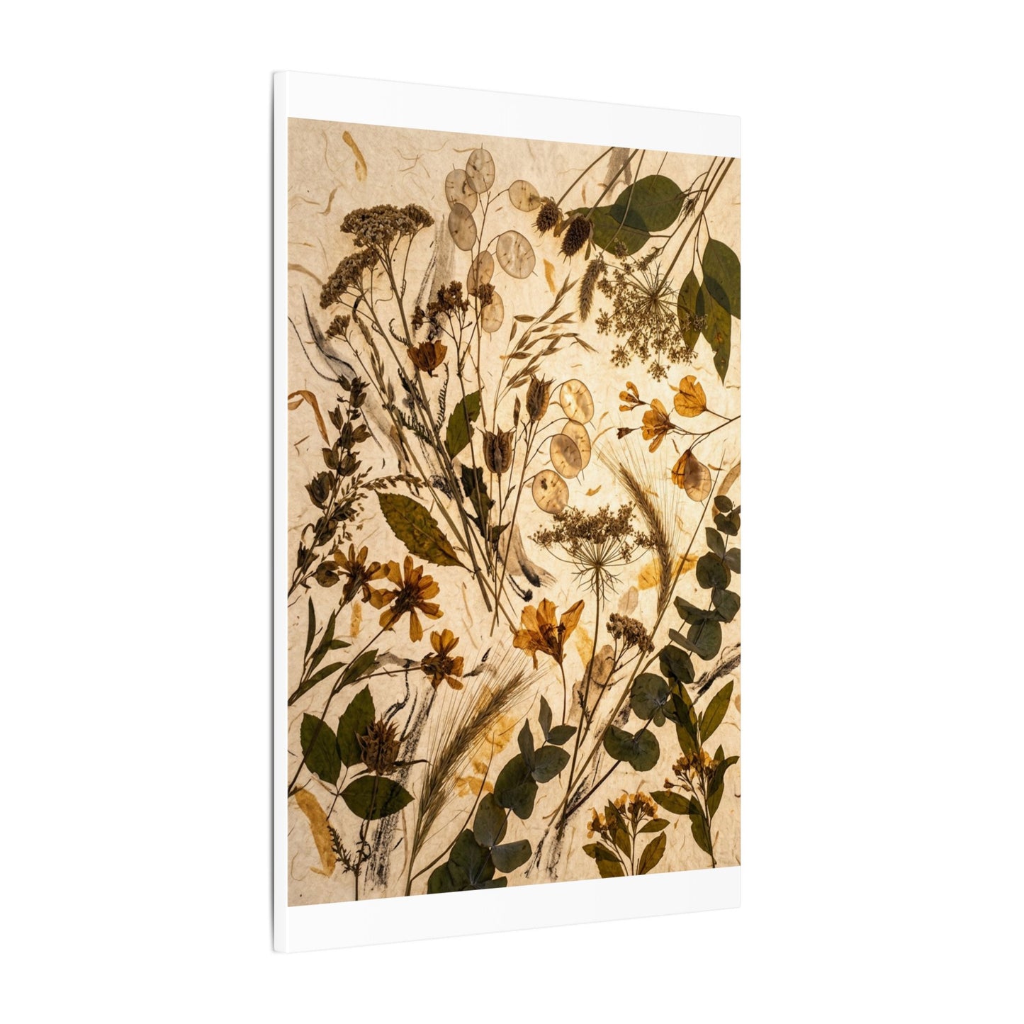 Dried Flowers Summer Canvas Art | Japandi Neutral Design
