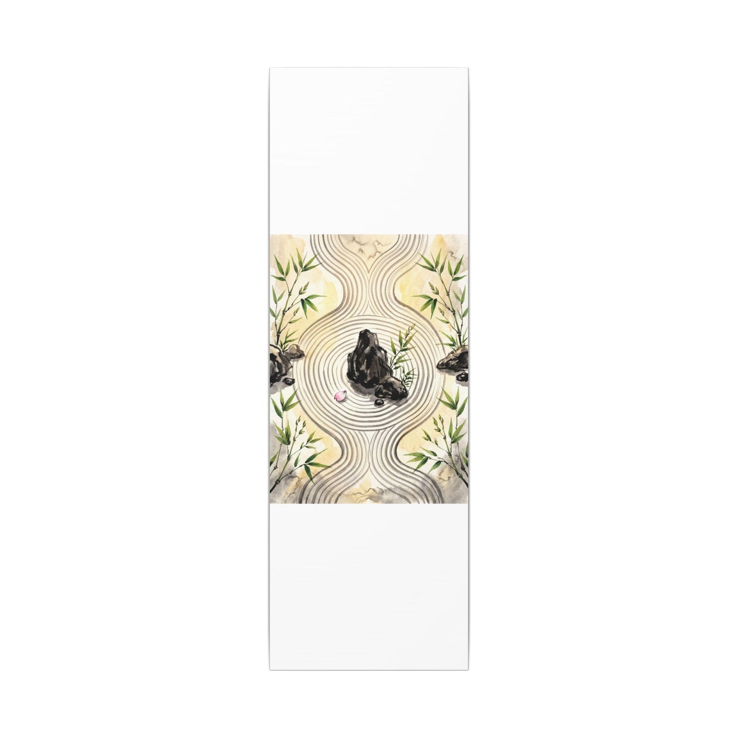 Zen Rock Garden in Golden Hour | Sumi E Canvas Art