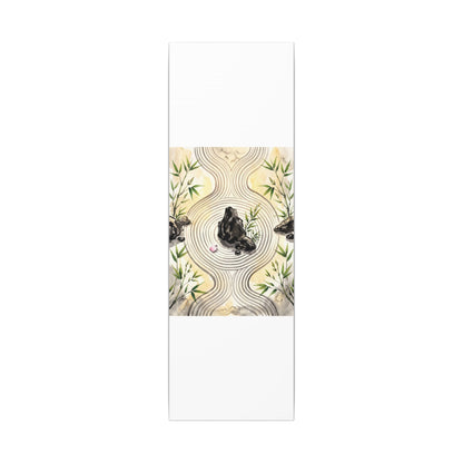 Zen Rock Garden in Golden Hour | Sumi E Canvas Art