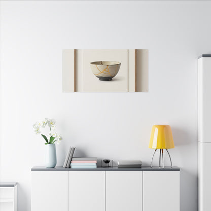 Kintsugi Charcoal Canvas Art