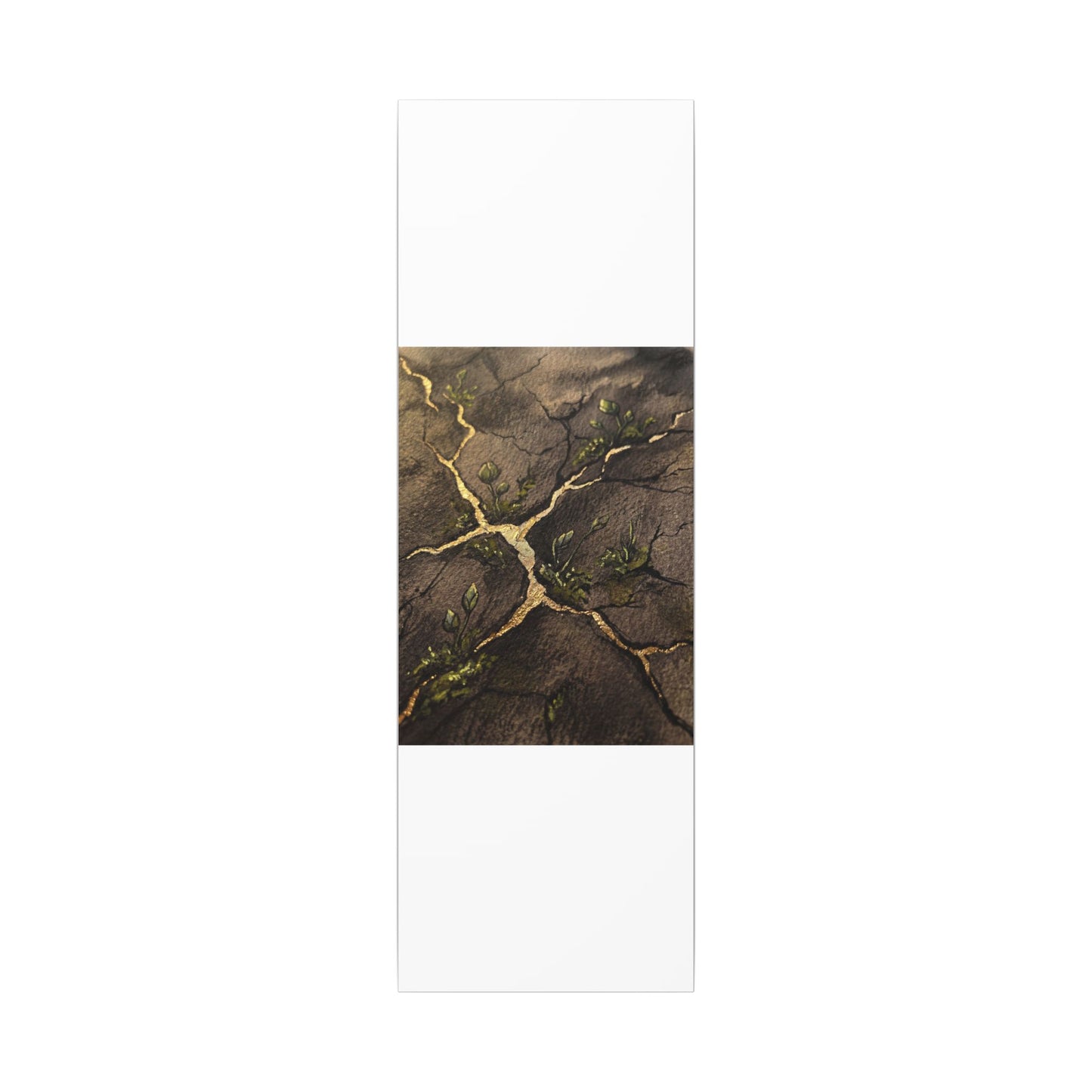 Spring Cracked Earth Charcoal Ink Canvas Art | Luxurious Decor