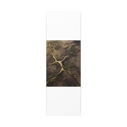 Spring Cracked Earth Charcoal Ink Canvas Art | Luxurious Decor