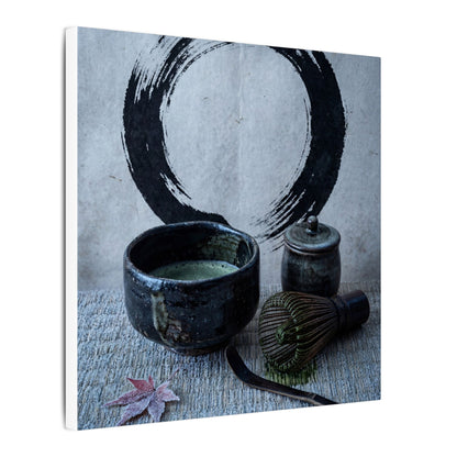 Tea Ceremony Canvas Art | Winter Zen Enso Art