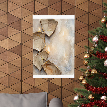 Winter Broken Pottery Watercolor Wall Art Print | Neutral Decor