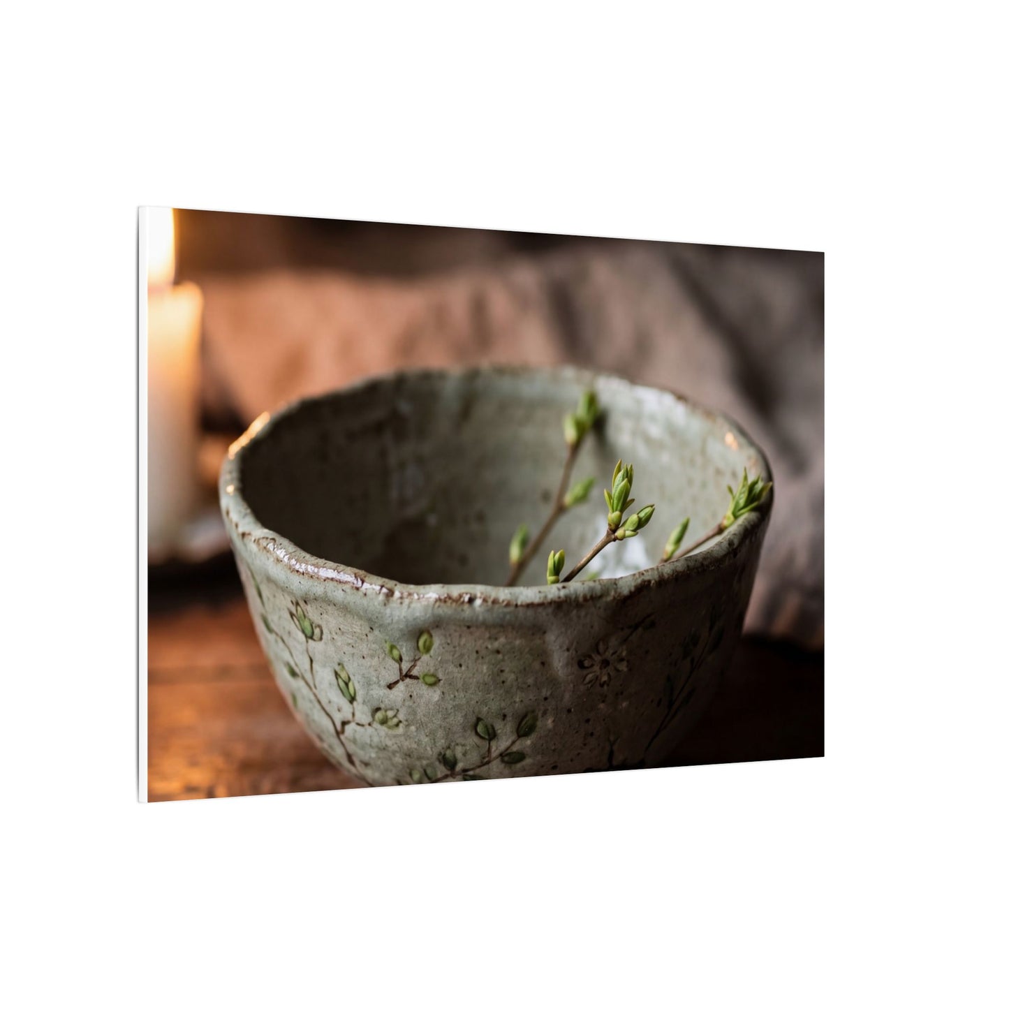 Ceramic Bowl Spring Canvas Art | Japandi Neutral Design