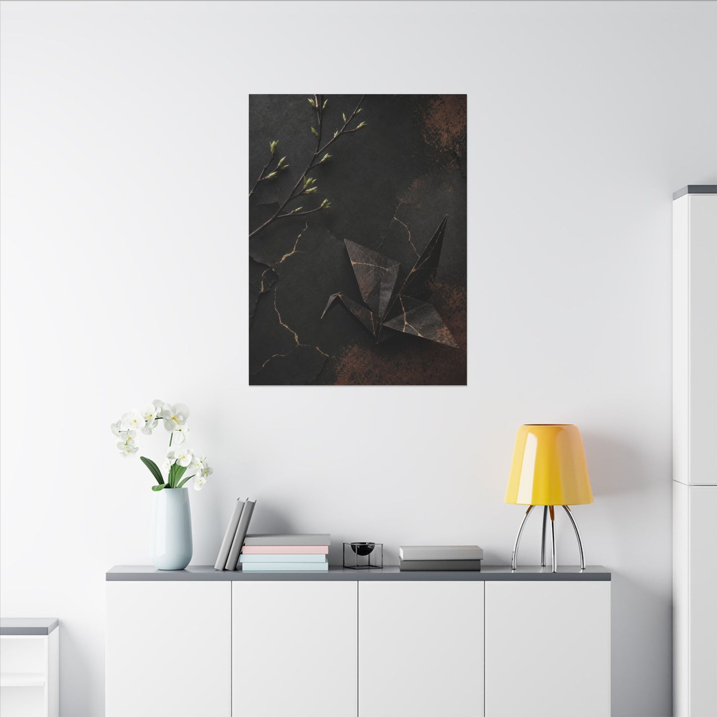 Paper Fold Canvas Art | Spring Kintsugi Broken Beauty Art