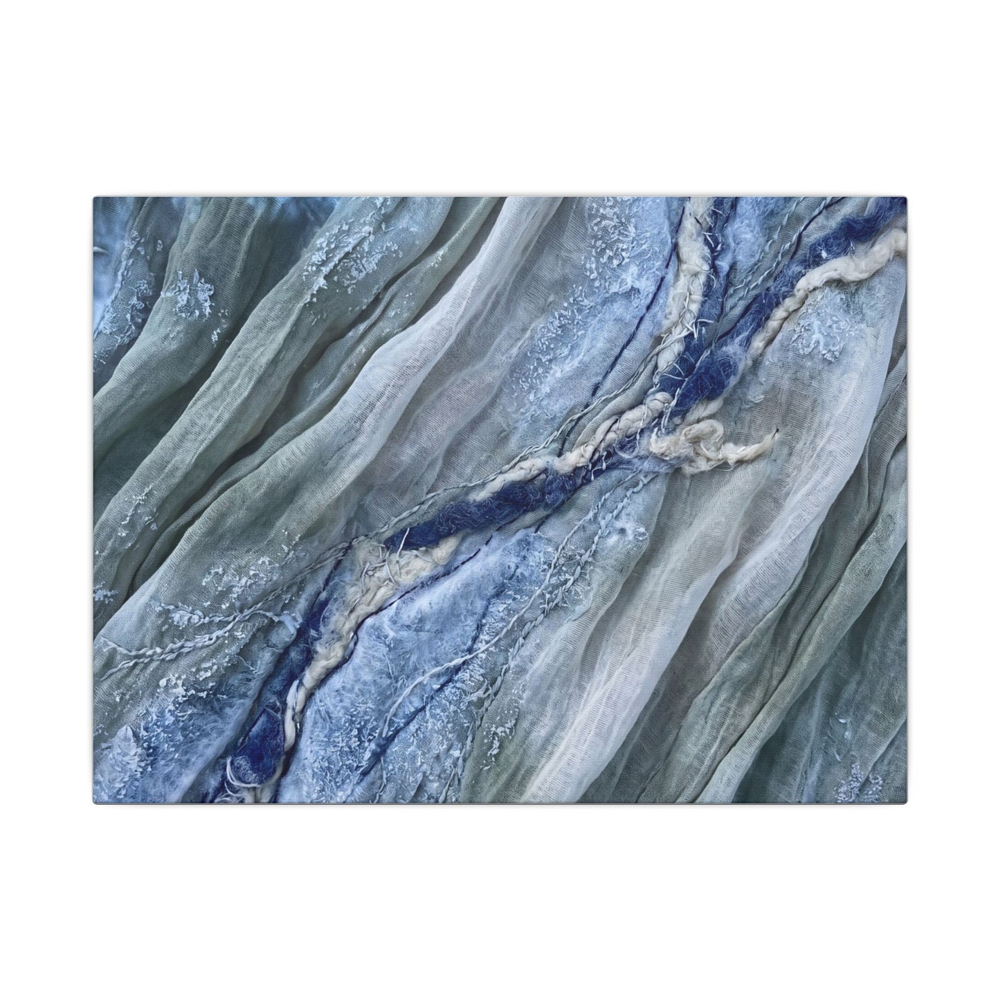 Moonlight Silk Drape Canvas Art - Japandi Mono No Aware Art Print