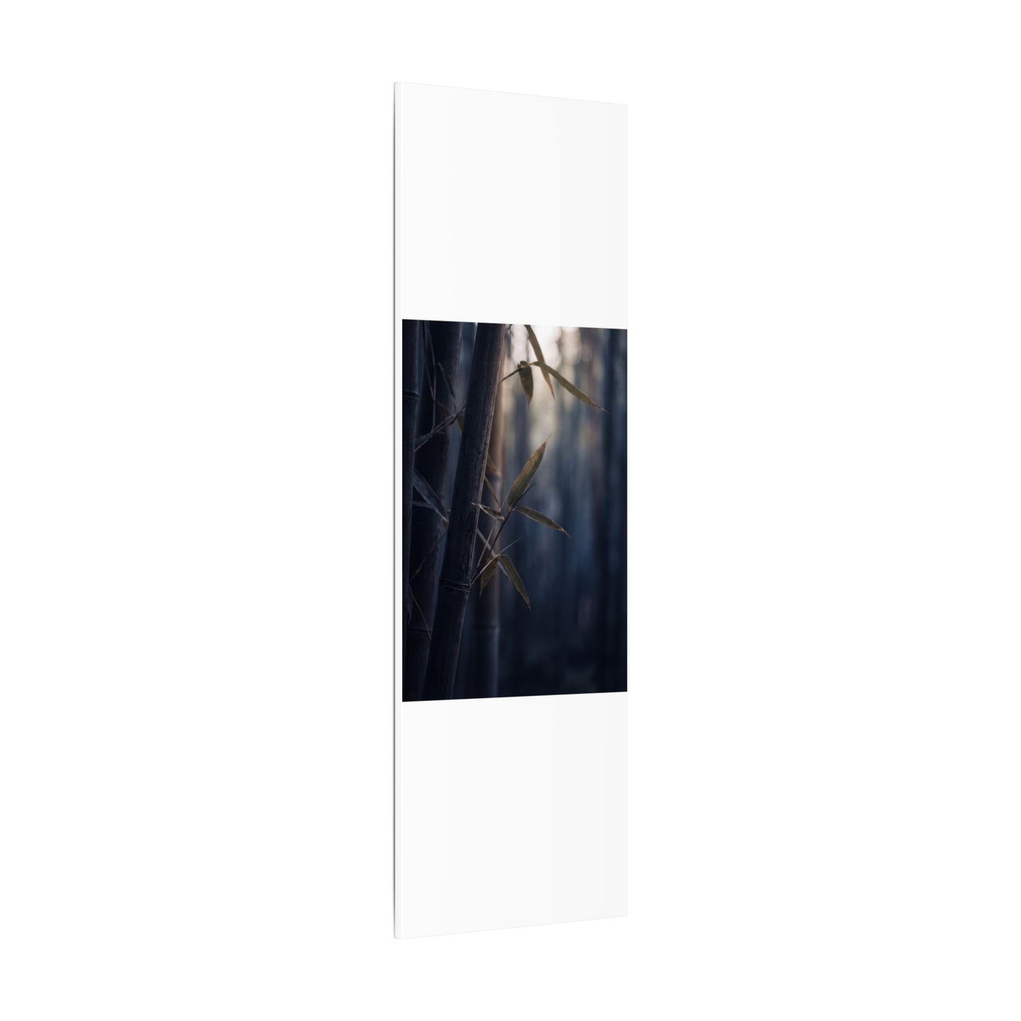 Dark Japandi Bamboo Grove in Dawn | Moody Minimal Canvas Art