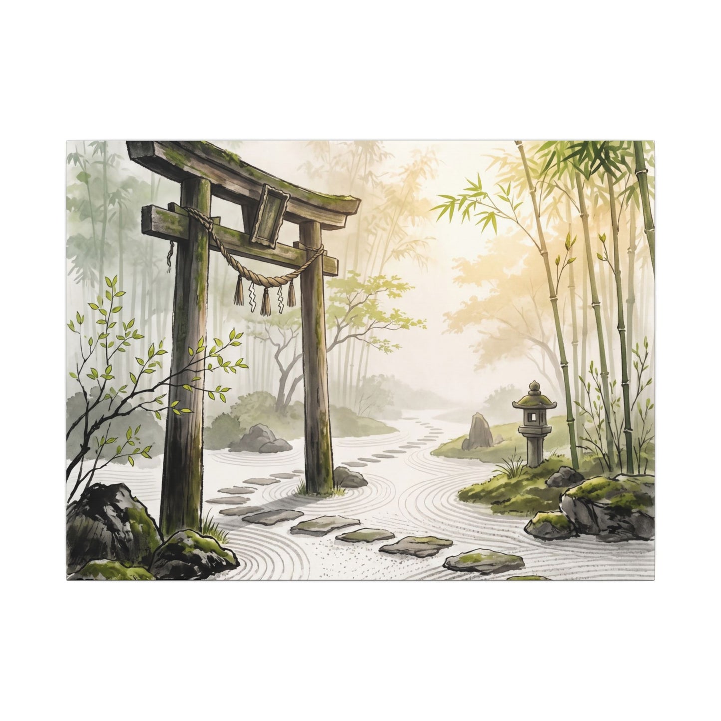 Peaceful Torii Gate Canvas Art - Karesansui Zen