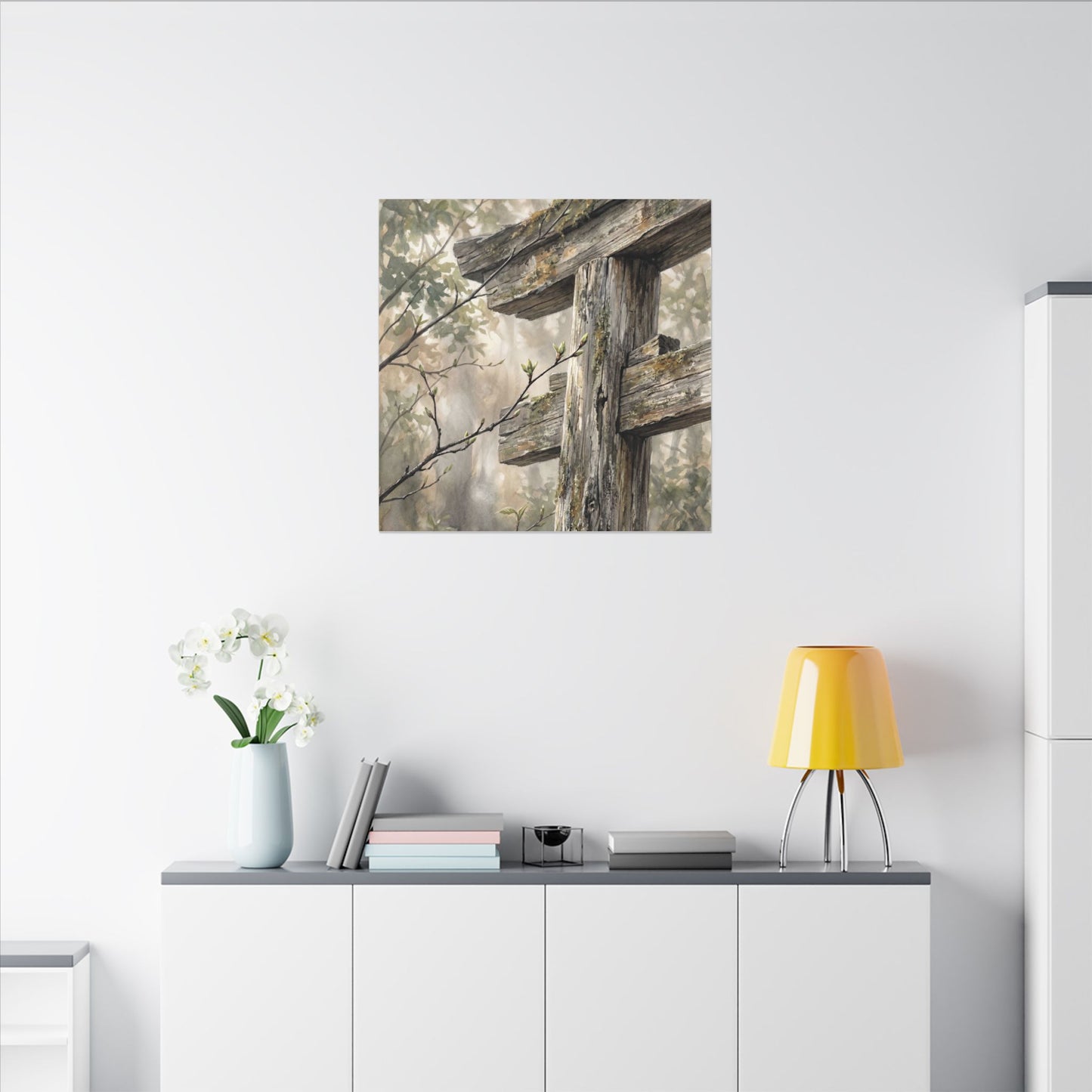 Torii Gate Spring Canvas Art | Japandi Neutral Design